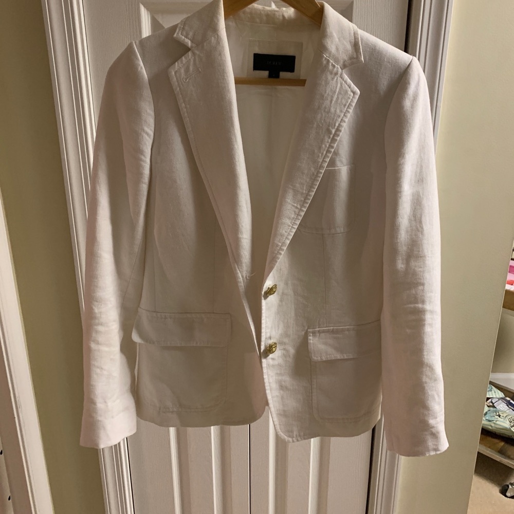 Rhodes white linen blazer